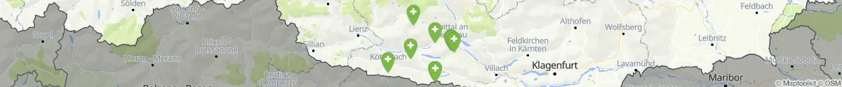 Kartenansicht für Apotheken-Notdienste in der Nähe von Berg im Drautal (Spittal an der Drau, Kärnten)